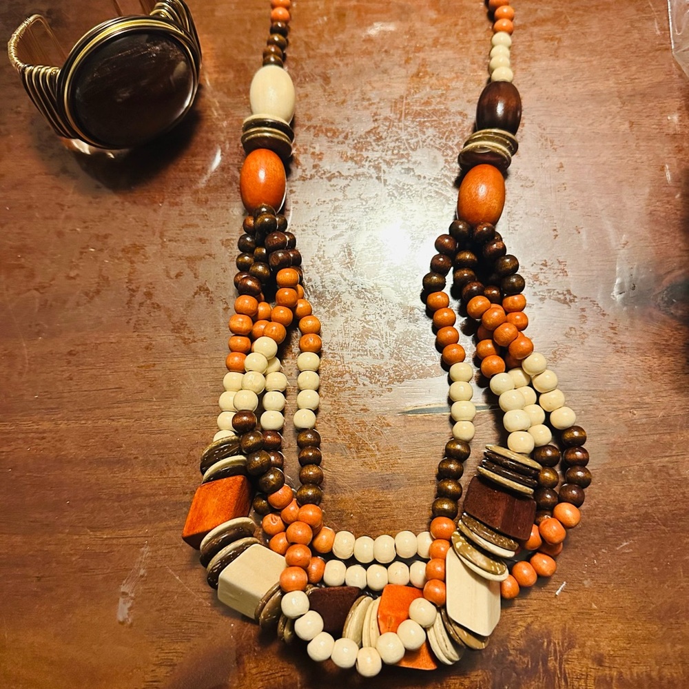 Multicolor Beaded Necklace and Bracelet Set
